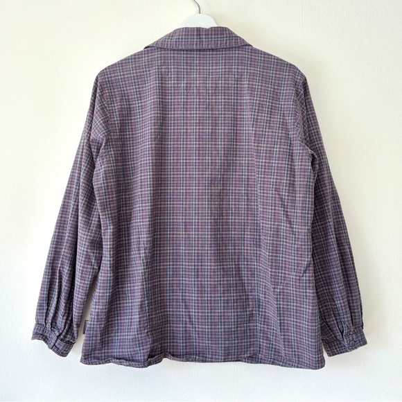 Woolrich purple grey gray pink plaid flannel button front long sleeve shirt - Picture 7 of 16
